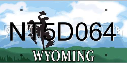 NT5D064 Wyoming License Plate