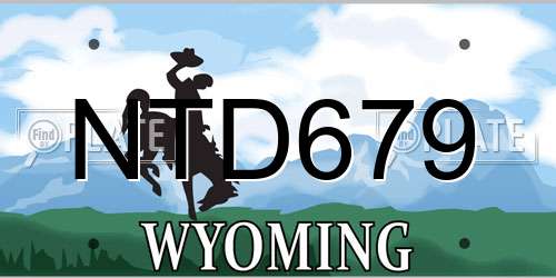 NTD679 Wyoming License Plate