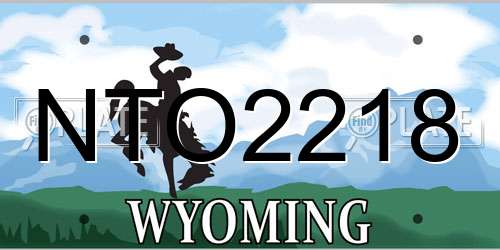 NTO2218 Wyoming License Plate
