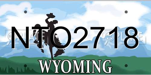 NTO2718 Wyoming License Plate