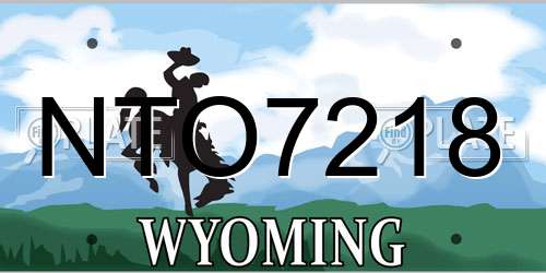 NTO7218 Wyoming License Plate