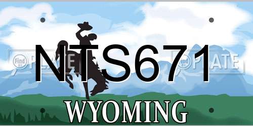 NTS671 Wyoming License Plate