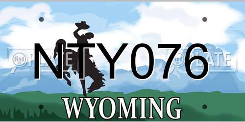 NTY076 Wyoming License Plate