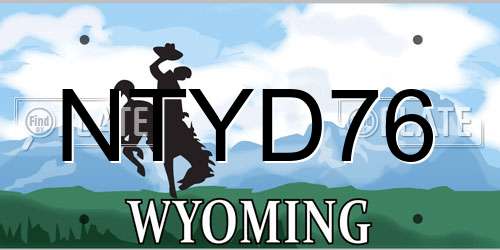 NTYD76 Wyoming License Plate