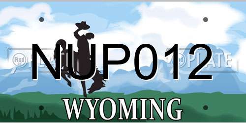 NUP012 Wyoming License Plate