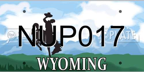 NUP017 Wyoming License Plate