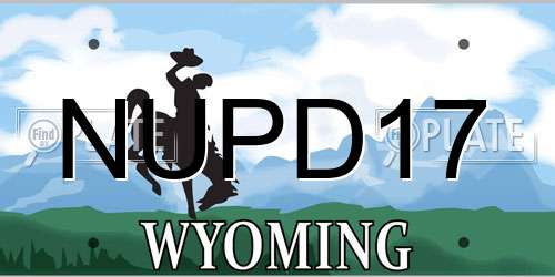NUPD17 Wyoming License Plate
