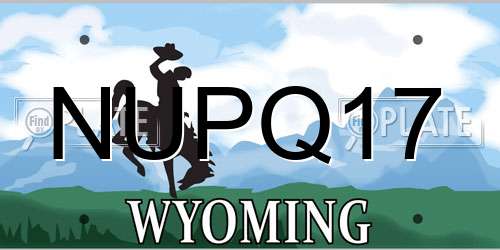 NUPQ17 Wyoming License Plate