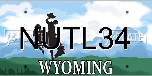 NUTL34 Wyoming License Plate