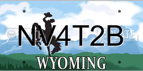 NV4T2B Wyoming License Plate
