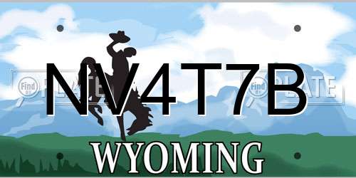 NV4T7B Wyoming License Plate