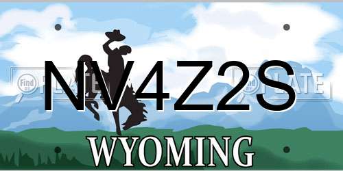 NV4Z2S Wyoming License Plate