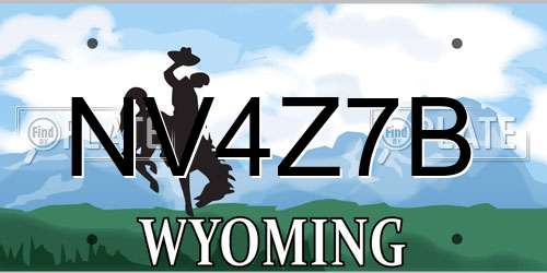 NV4Z7B Wyoming License Plate