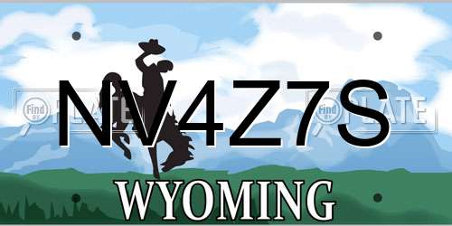 NV4Z7S Wyoming License Plate