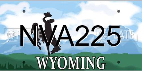 NVA225 Wyoming License Plate