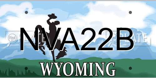 NVA22B Wyoming License Plate