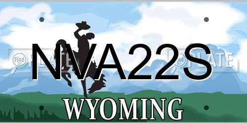 NVA22S Wyoming License Plate