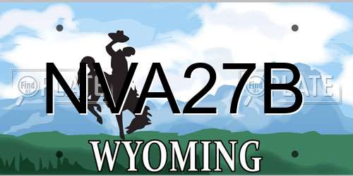 NVA27B Wyoming License Plate