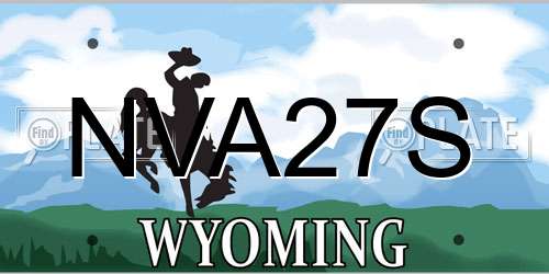 NVA27S Wyoming License Plate