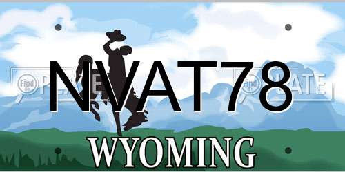 NVAT78 Wyoming License Plate
