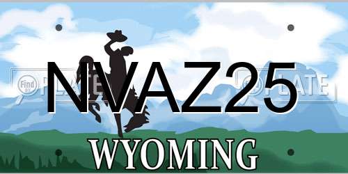 NVAZ25 Wyoming License Plate