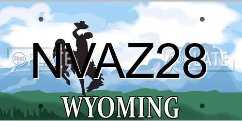 NVAZ28 Wyoming License Plate
