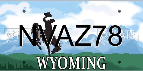 NVAZ78 Wyoming License Plate