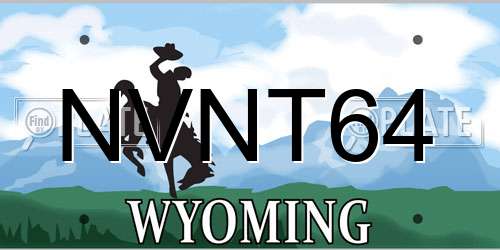 NVNT64 Wyoming License Plate