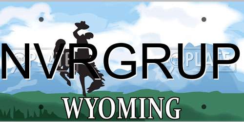 NVRGRUP Wyoming License Plate