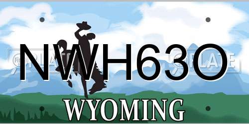 NWH63O Wyoming License Plate