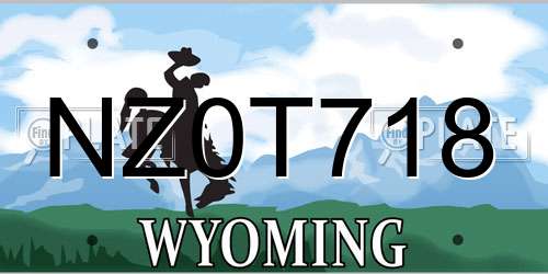 NZ0T718 Wyoming License Plate