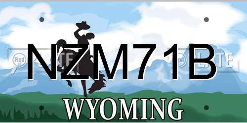 NZM71B Wyoming License Plate