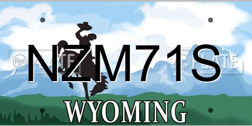NZM71S Wyoming License Plate