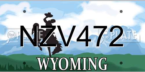 NZV472 Wyoming License Plate