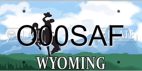 O00SAF Wyoming License Plate