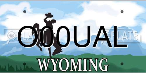 O00UAL Wyoming License Plate