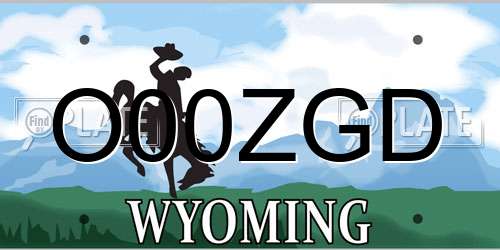 O00ZGD Wyoming License Plate