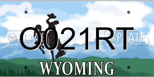 O021RT Wyoming License Plate