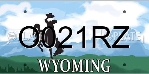 O021RZ Wyoming License Plate