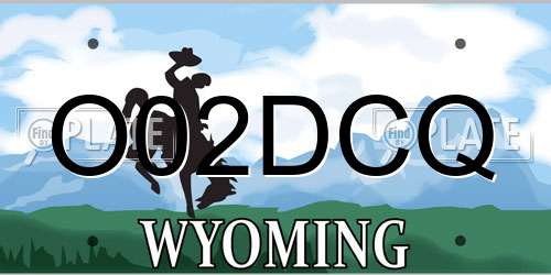 O02DCQ Wyoming License Plate