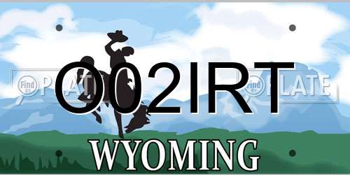 O02IRT Wyoming License Plate