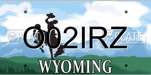 O02IRZ Wyoming License Plate