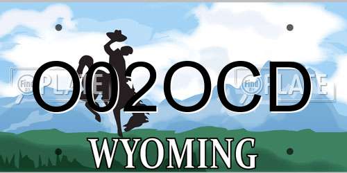 O02OCD Wyoming License Plate