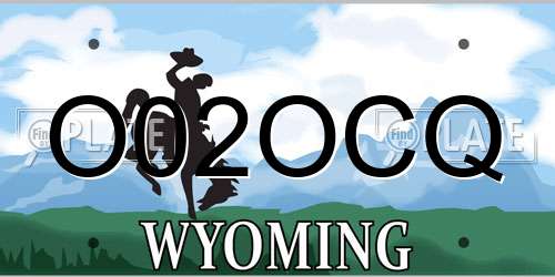 O02OCQ Wyoming License Plate