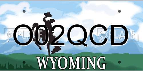 O02QCD Wyoming License Plate