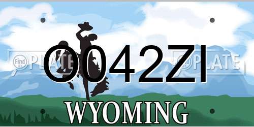 O042ZI Wyoming License Plate