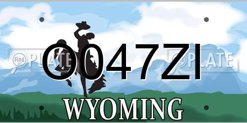 O047ZI Wyoming License Plate