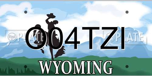 O04TZI Wyoming License Plate