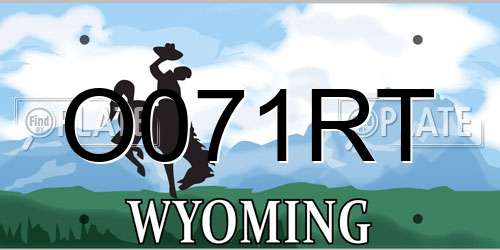 O071RT Wyoming License Plate
