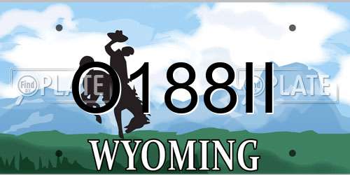 O188II Wyoming License Plate